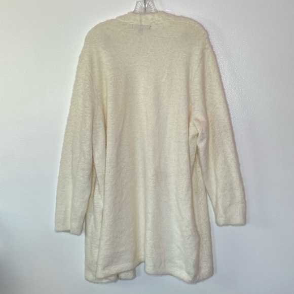 NWT Banana Republic Ivory White Fuzzy Long Cardigan Sweater Sz XXL - Picture 7 of 7